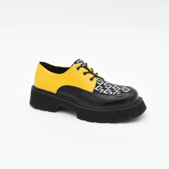 Zapato derby chunky con estampado geométrico
