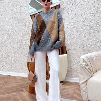 Suéter De Punto Geométrico