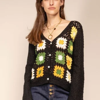 Cárdigan crochet black
