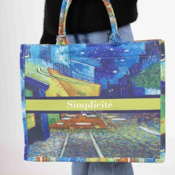 Bolsa de lona Terraza de café por la noche