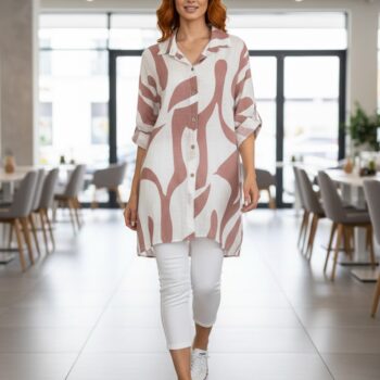 Túnica algodón efecto lino