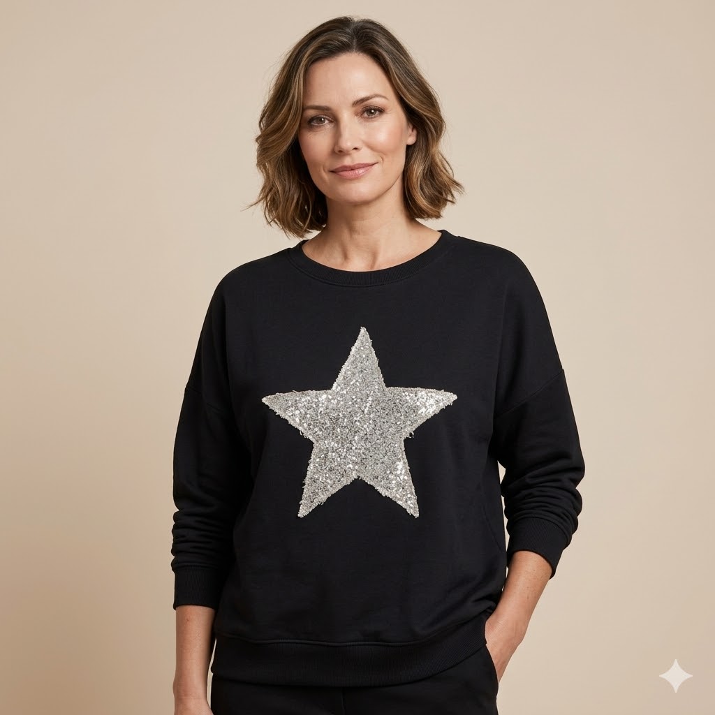 SUDADERA ESTRELL PLATEADA